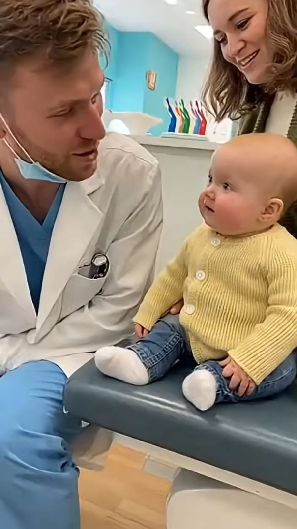 Baby Copies Dentist “Open Your Mouth!” 😄